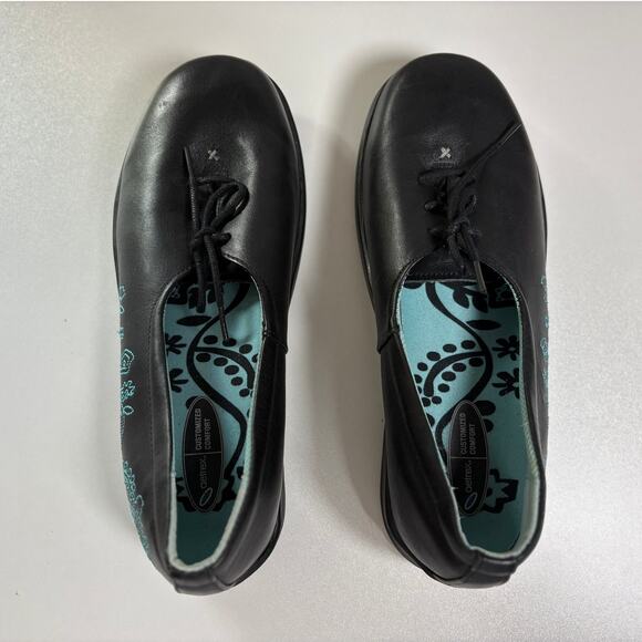 Aetrex US 7 Wide Leather Embroidered Lace Up Orthotic Comfort Shoes - Picture 1 of 7
